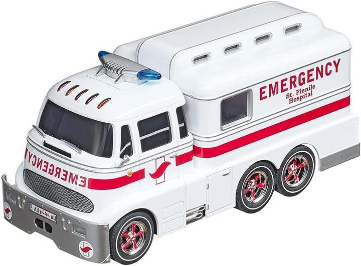Carrera Digital 132 Ambulanz Rennauto | Slotcar für Rennbahn | Front- & Rücklicht & Bremslicht | Dig