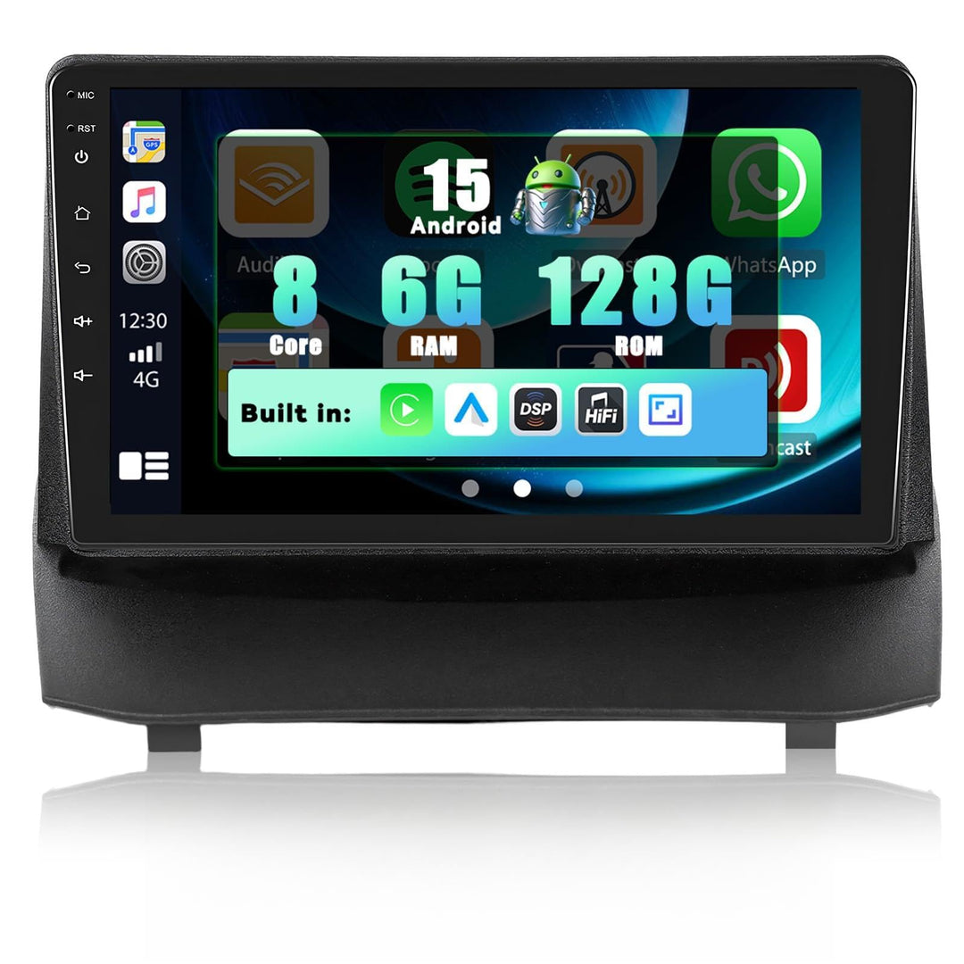 SIXWIN 8-Core 6+128G Android 15 Autoradio für Ford Fiesta 2009-2017 mit Carplay/Android Auto/DSP,9''