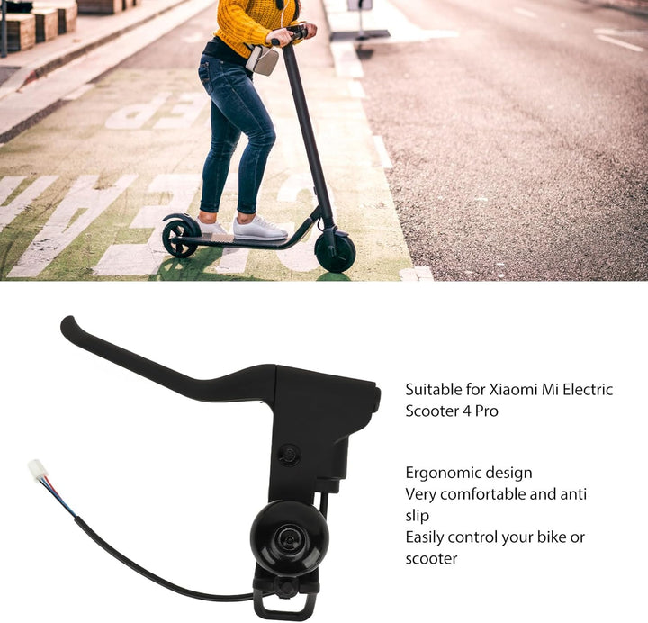 Elektroroller Bremshebel mit Klingel für Xiaomi 4 Pro, E-Scooter Bremsgriff mit Klingel, E-Roller Br