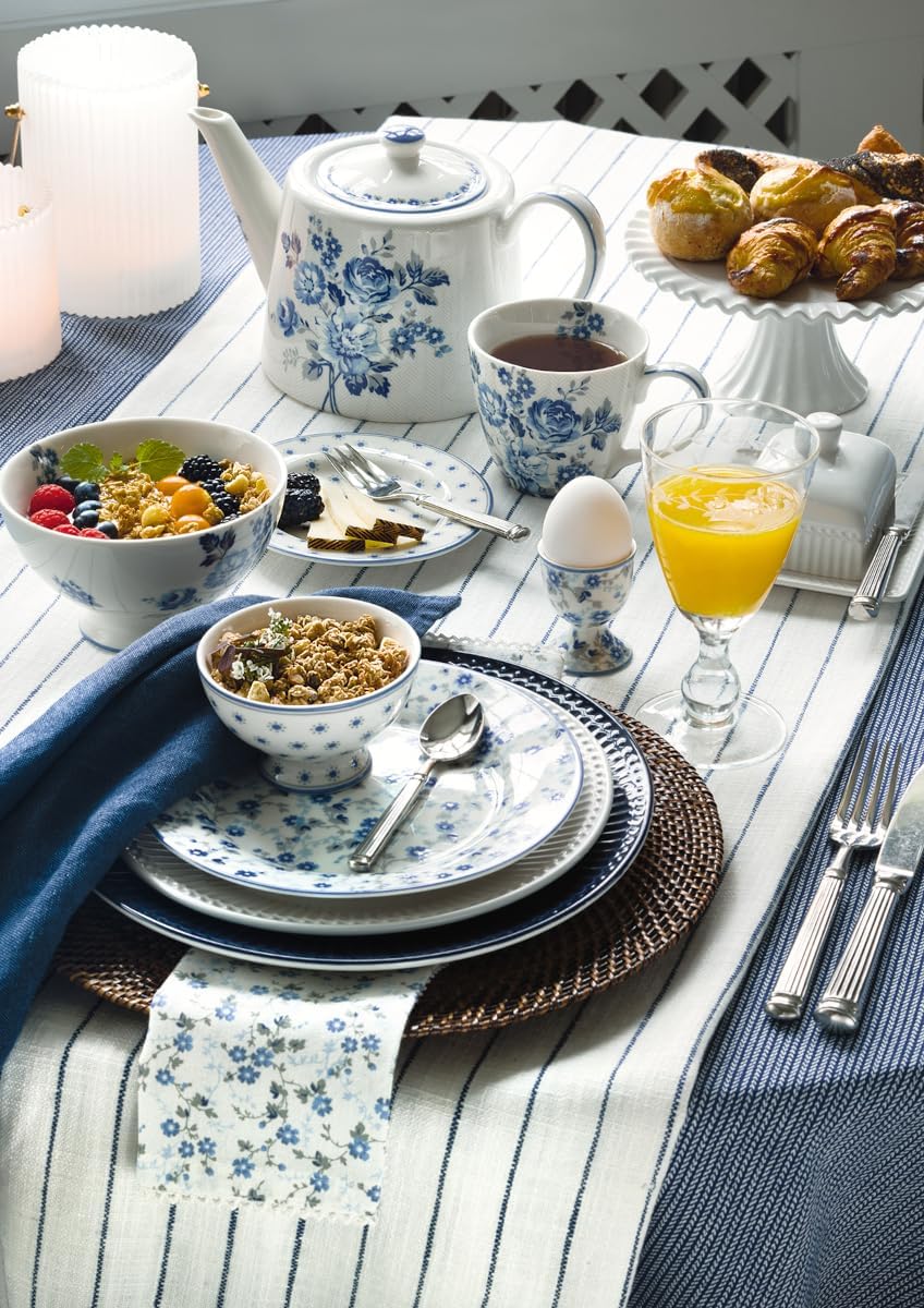 Greengate Teekanne HARMONY Weiss Kanne Porzellan Geschirr mit Blumen 1 Liter