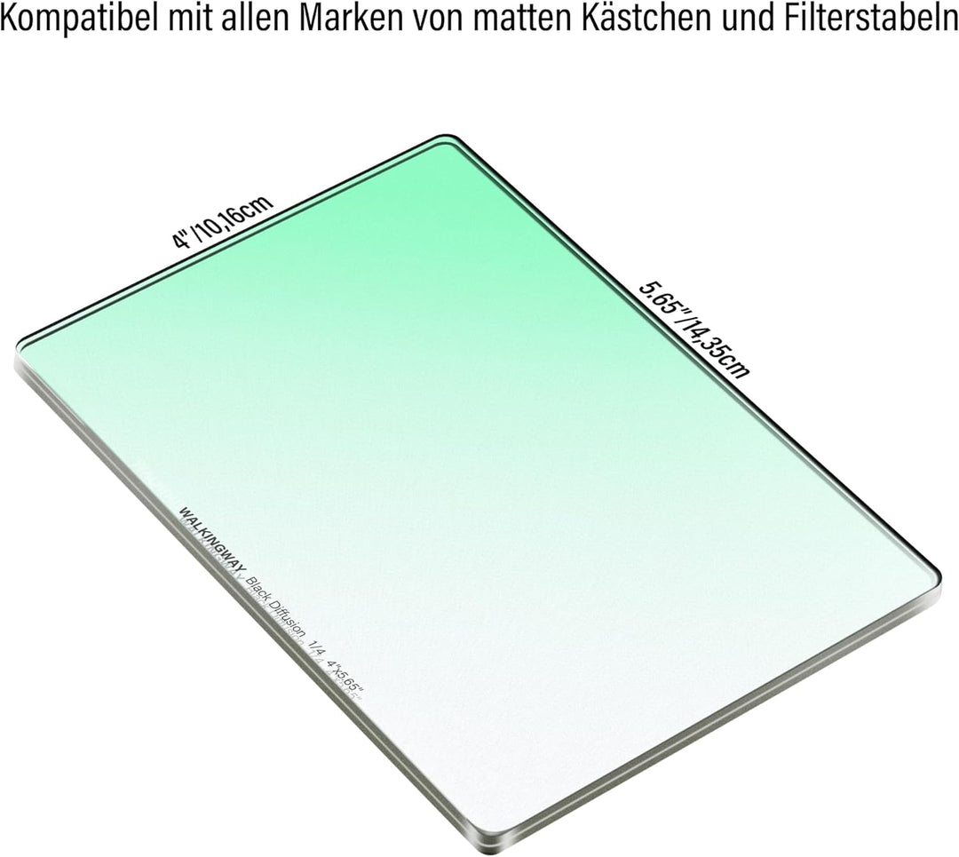 Walking Way 4x5,65 Zoll Schwarz Diffusion Rechteckige Effektfilter 1/4 Schwarz Nebel Filter, Optisch