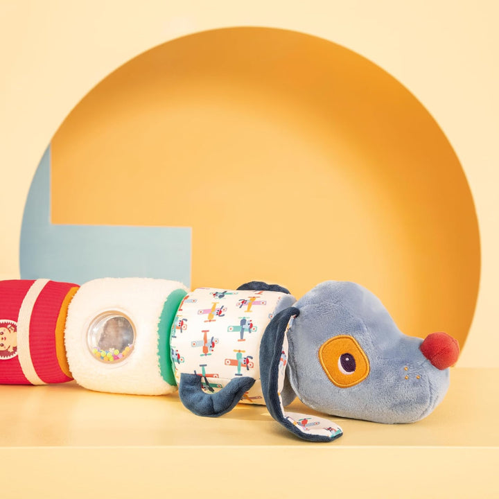 Lilliputiens – 4-in-1-Geräuschrolle mit Rasseln und zusammensteckbaren Zylindern – Babyspielzeug Jul