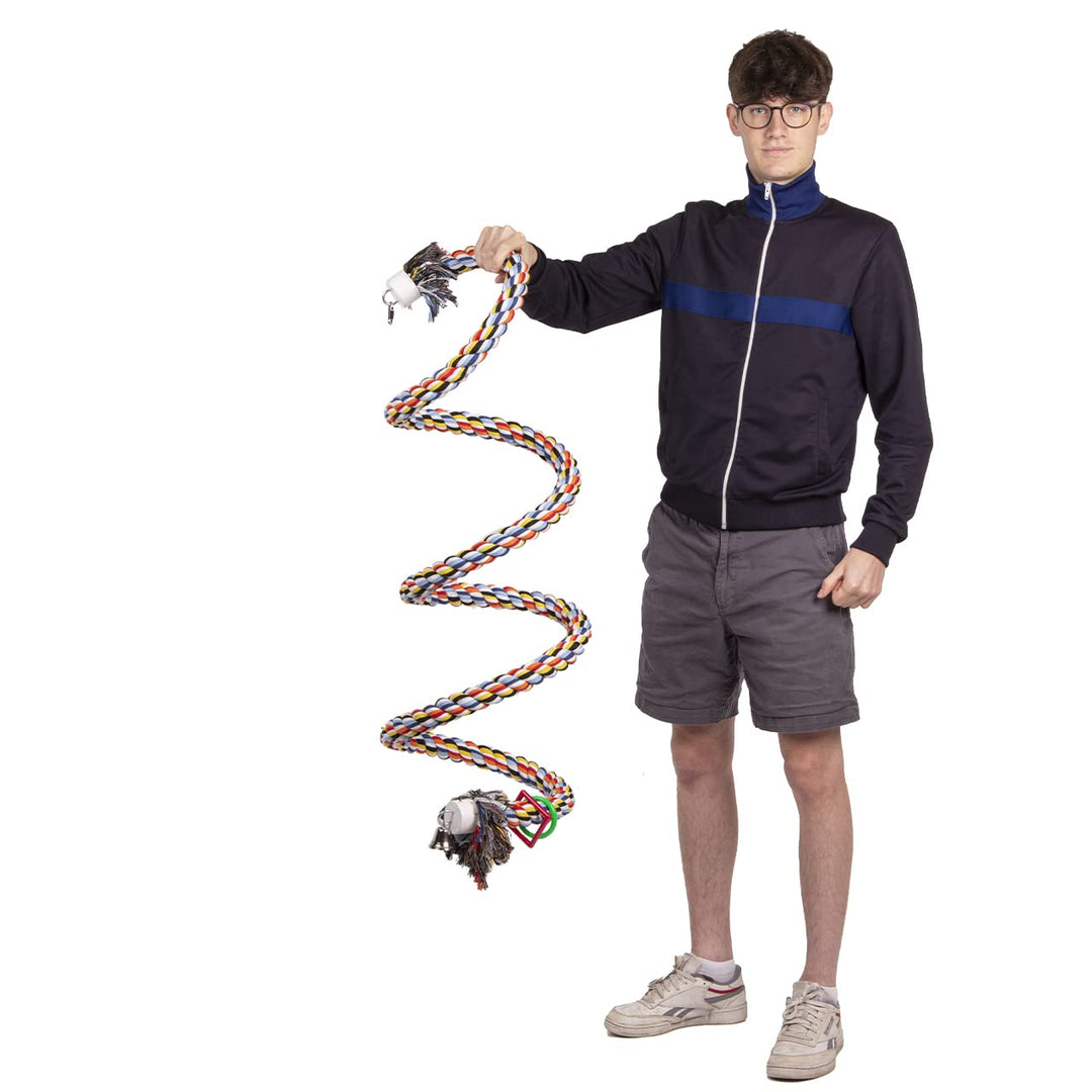 HappyBird | Baumwollspirale Giant Curl XXL zum Sitzen und Schaukeln für den Papagei, Graupapagei, Ka