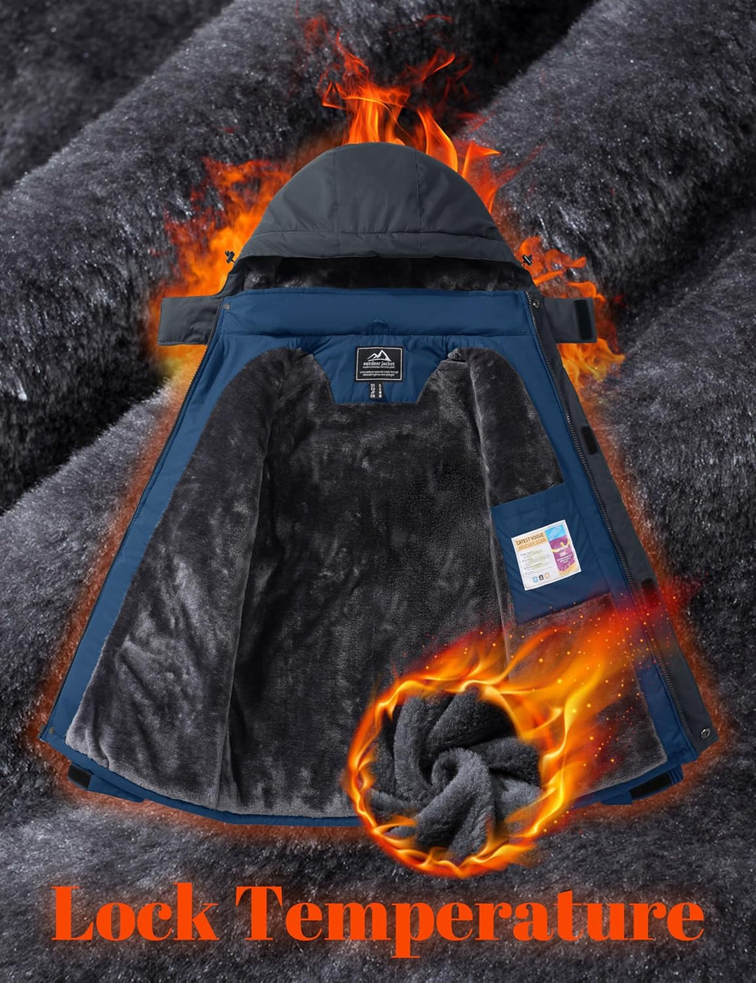 MAGCOMSEN Winterjacke Herren Warm Gefüttert Skijacke Wasserdicht Regenjacke Snowboardjacke Outdoor F