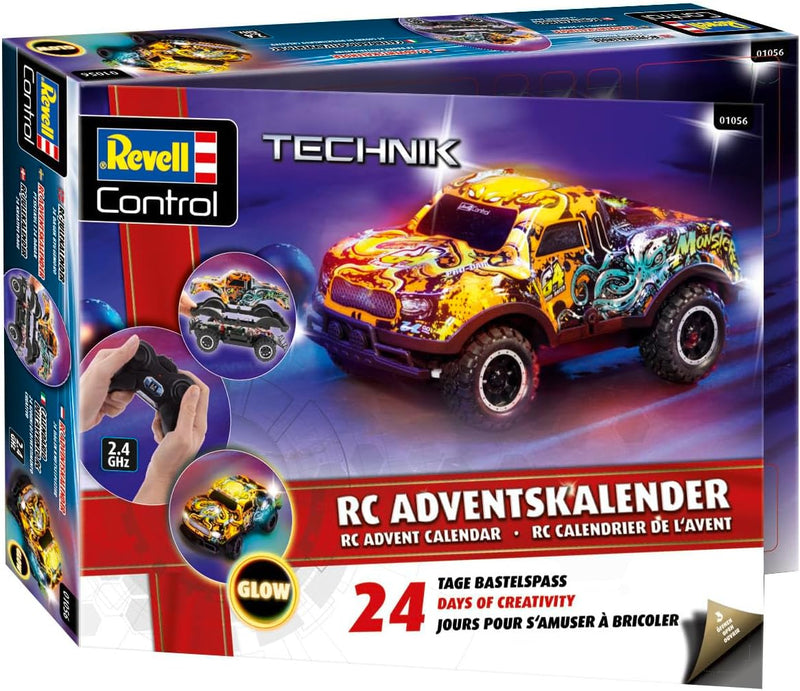 Revell Adventskalender RC Christmas Driver I Ferngesteuertes Auto I zum Basteln I RC Adventskalender