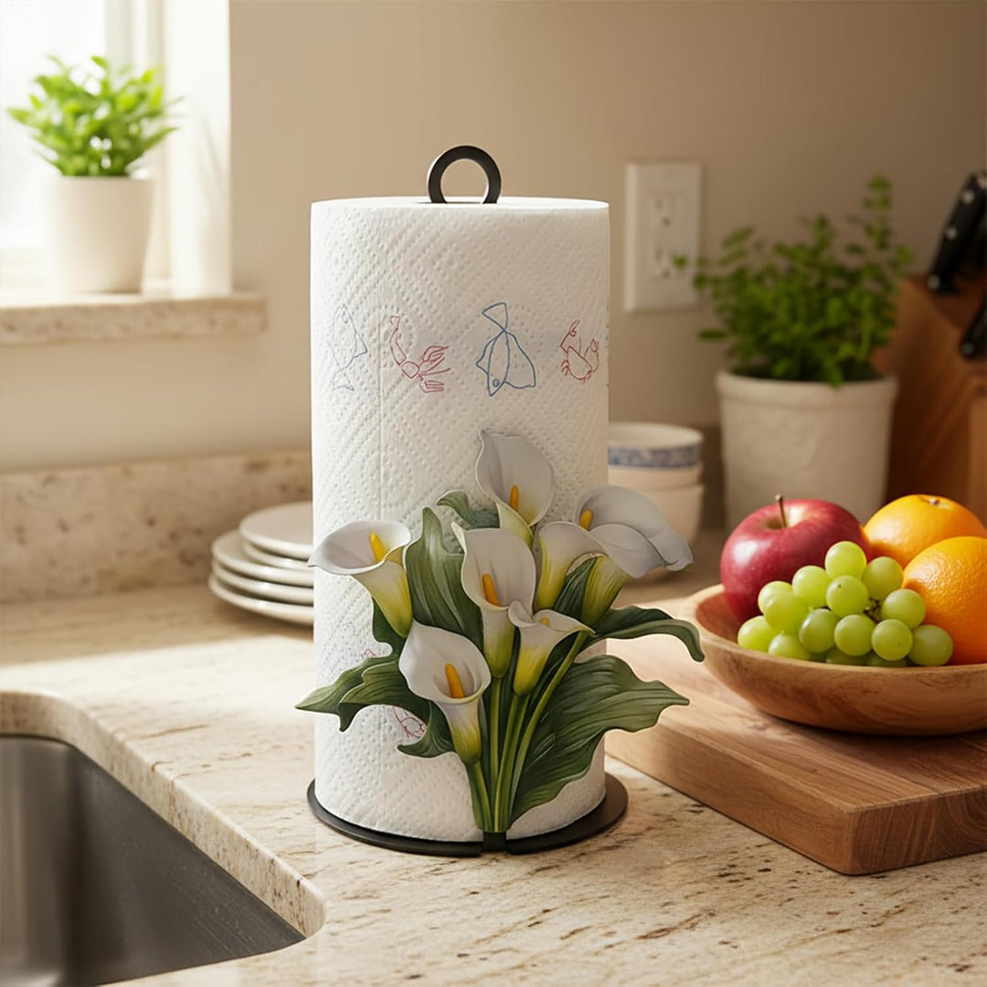 Papierhandtuchständer,Taschentuchrollen-Aufbewahrung | Küchenpapierhalter mit 2D Blumenmuster | für
