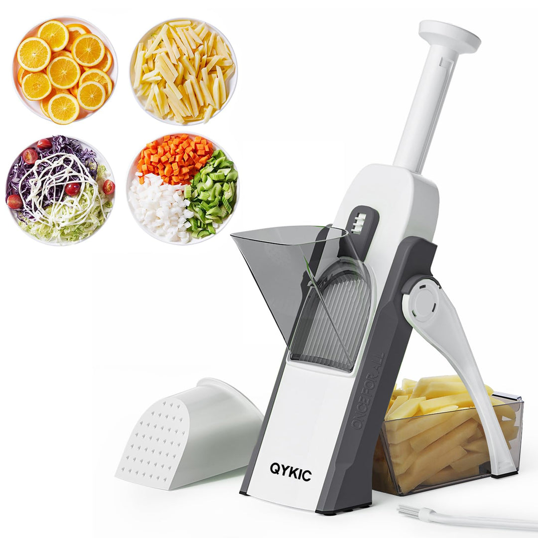 QYKIC Gemüseschneider, ONCE FOR ALL Verstellbar Gemüsehobel Mandoline Vegetable Slicer Kartoffelschn