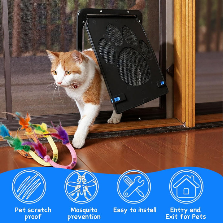 Katzenklappe ABS Haustierklappe, 29×24cm Katzentüre für Kleine und Mittelgrosse Hunde und Katzen Kat