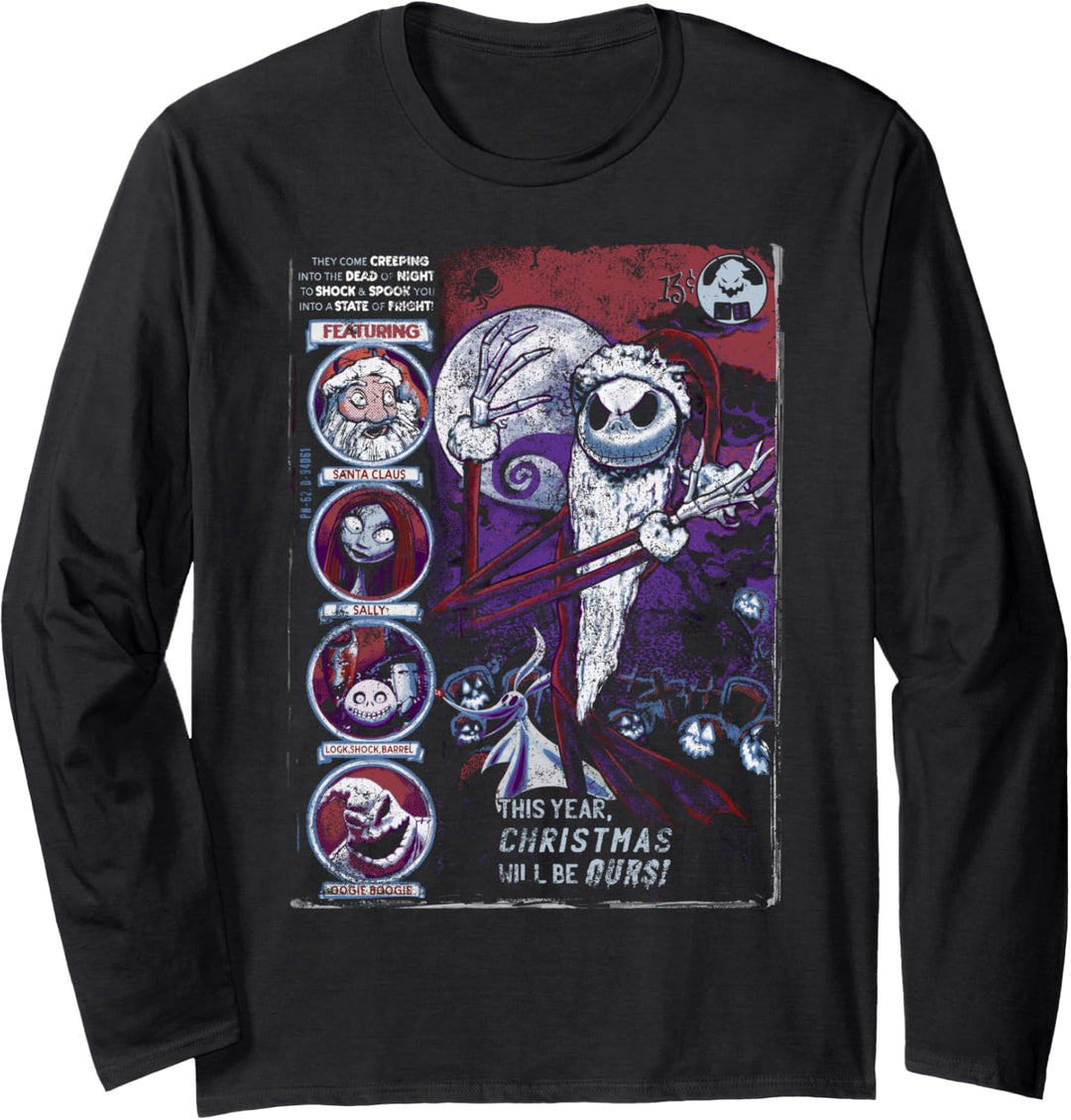 Nightmare Before Christmas First Weihnachten Comic Cover Langarmshirt