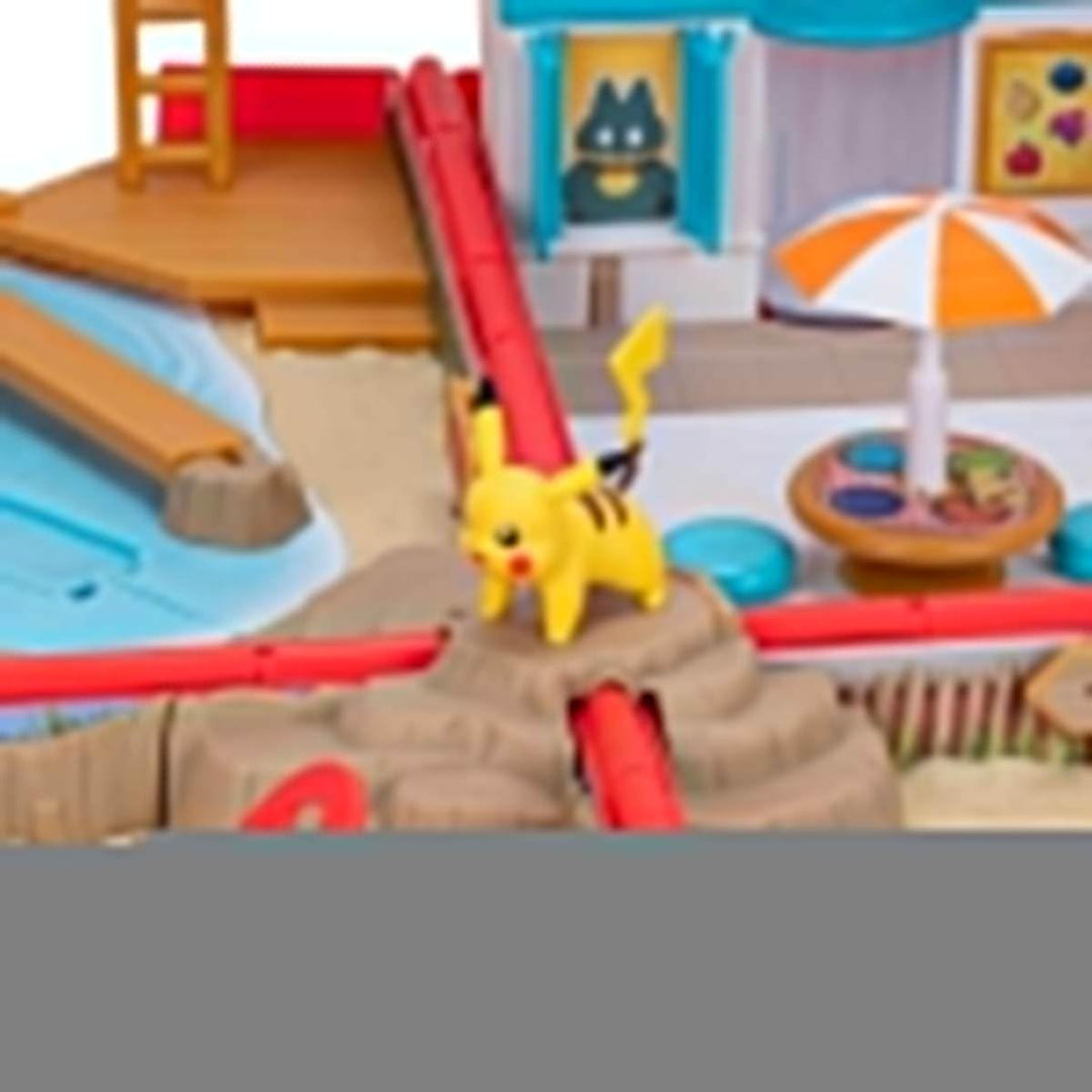 Pokémon PKW3424 - Tragbares Spielset - Strand-Arena, offizielle zusammenklappbare Spielwelt mit Pika