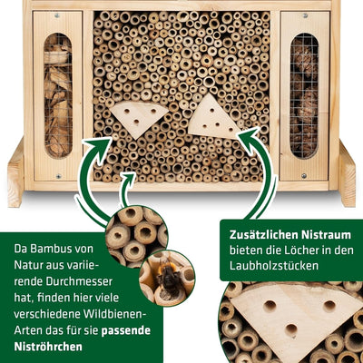 GARDIGO® Insektenhotel XXL - Insektenhaus für den Garten I Made in Germany I Regionales Holz I Nistk