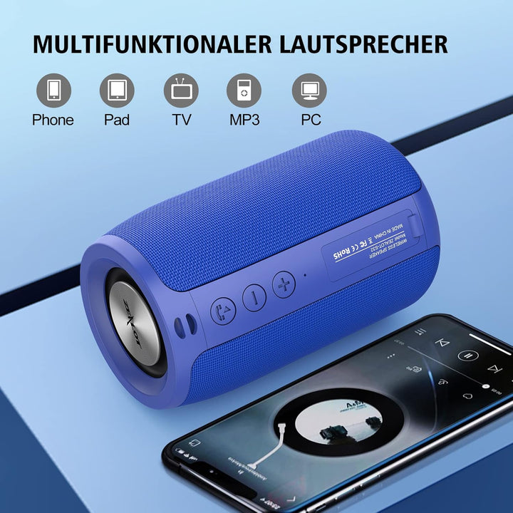 ZEALOT Bluetooth Lautsprecher,Musikbox Bluetooth mit USB/TF Karte/AUX,Bluetooth Box mit IPX5 Wasserd