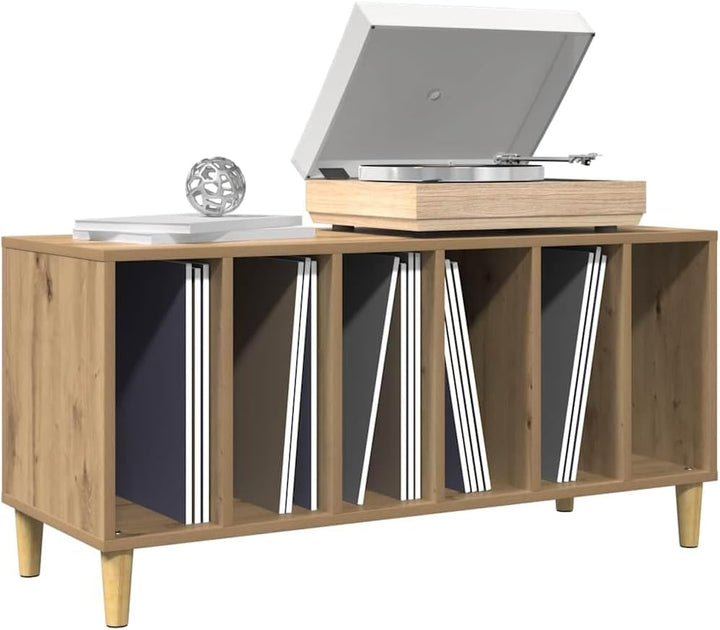 vidaXL Plattenschrank Artisan-Eiche 100x38x48 cm Holzwerkstoff, Schallplattenschrank, Vinylschrank,