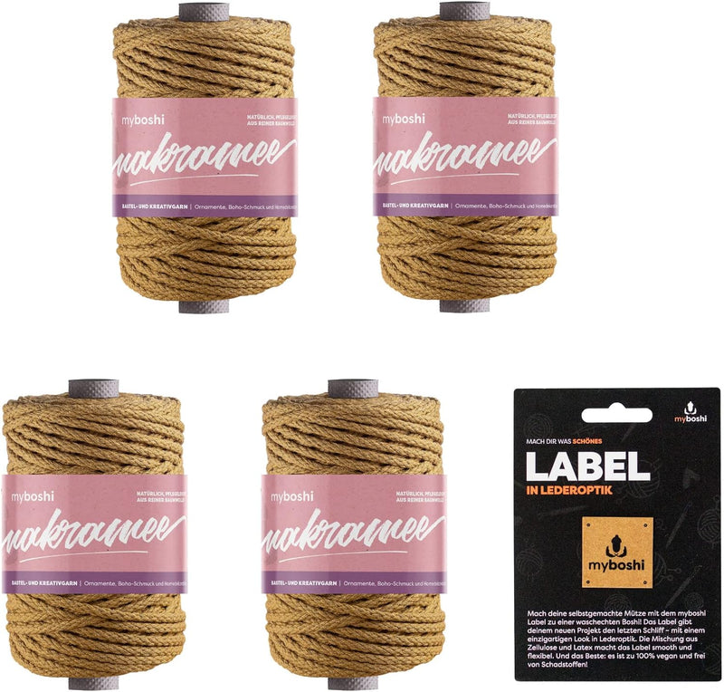 myboshi Makramee-Garn, geflochten 4mm, Made in Germany, Naturgarn, das Kreativgarn für orientalische