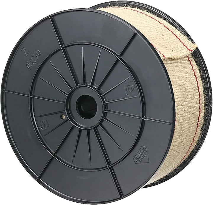 Chapuis B/GJ220 Gurt Jute Breite 85 mm 20 m Spule, naturfarben gestreift rot ecru/rot