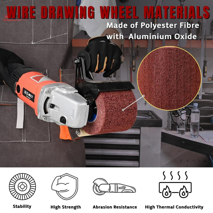 Schleifwalze Bürste, Nylonbürste 180 Körnung Schleifrolle Bürste Polierbürste zum Holzverarbeitung S