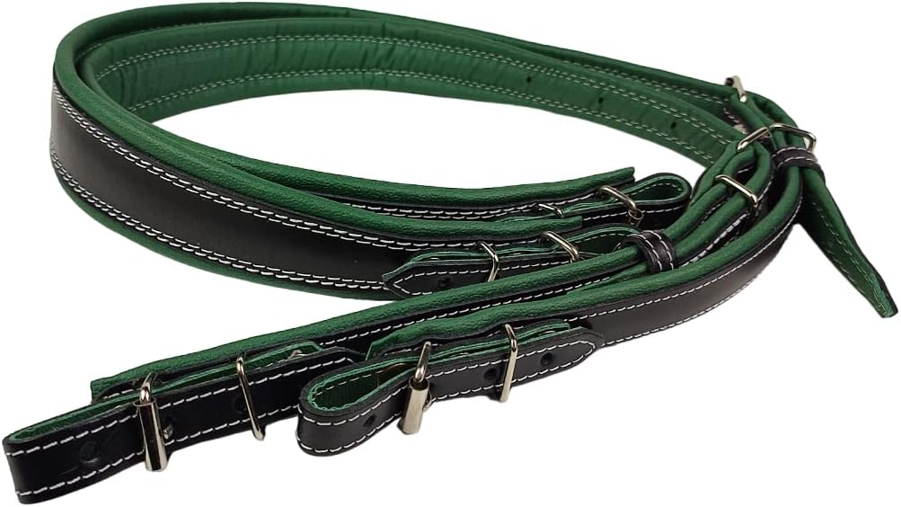 Akkordeongurte Leder 60-120 Bass Schwarz / Grün