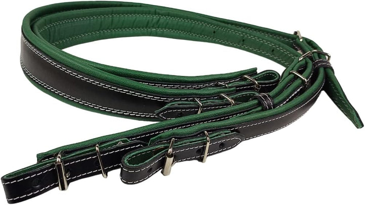 Akkordeongurte Leder 60-120 Bass Schwarz / Grün