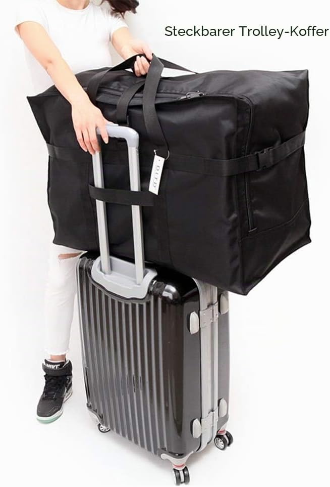Reisetasche Extra Gross, Faltbare 900d Oxford Heavy-Duty Duffle Bag für Urlaub, Camping, Umzug, Zelt