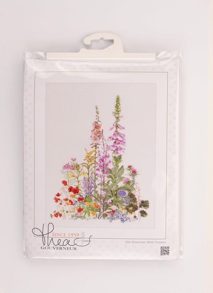 Thea Gouverneur - Kreuzstich-Set - Amerikanisce Wildblumen - Aida - 16 Count - Für Erwachsene - 554A