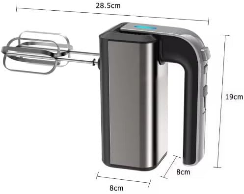 Elektrischer Handmixer, 800 W, Handmischer aus Edelstahl, Handmischer, 5 Geschwindigkeiten mit Ausga