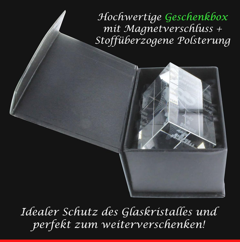 VIP-LASER 2D Gravur Glas Kristall Würfel mit dem Foto Deiner Freundin. Dein Wunschfoto für die Ewigk