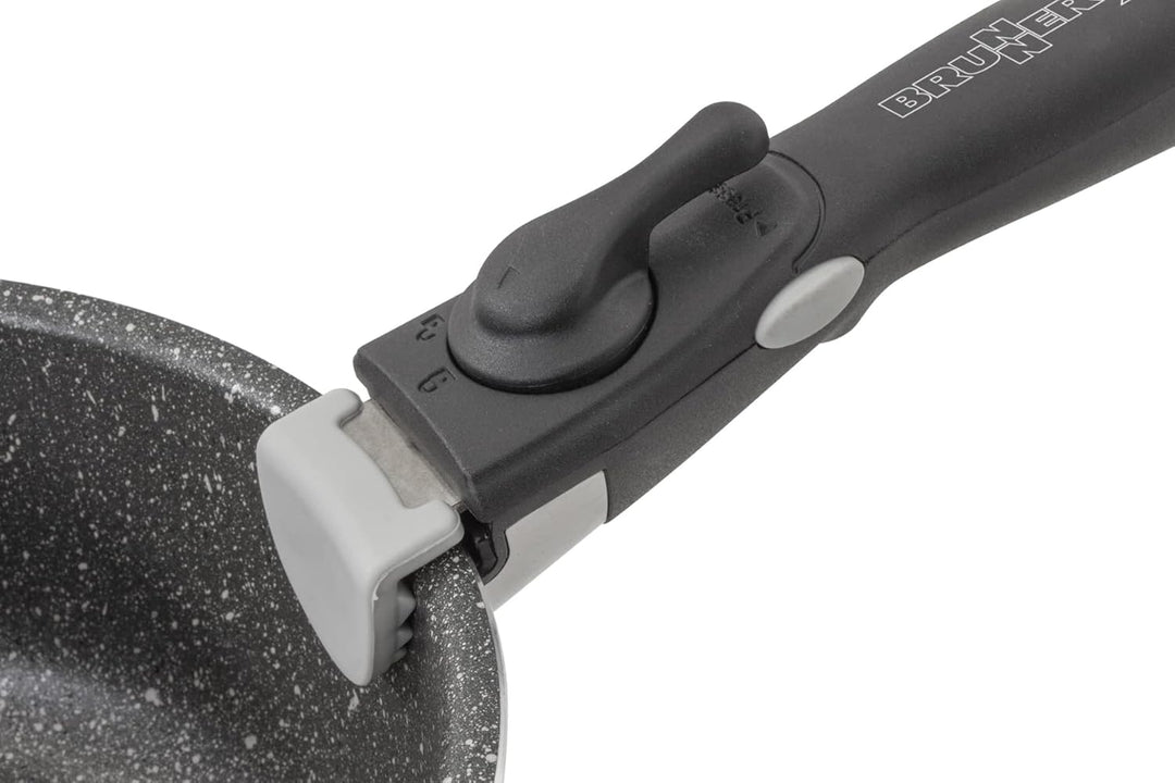 BRUNNER 0804033N Popote Töpfe aus Edelstahl, Academy High NG 7+1 Diámeter 22, geeignet für Gas