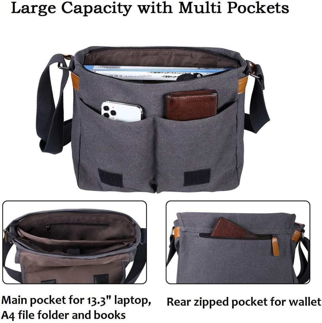 Estarer Umhängetasche Schultertasche Laptoptasche 14 Zoll für Schule Uni Freizeit Job mit Laptopfach
