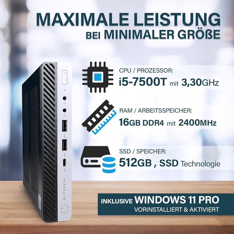 🆄🅽🆂🅴🆁 𝗧𝗜𝗣𝗣: Schneller НP Mini PC mit Intel i5 Quad Core - Desktop Computer + Rechner für Büro & Offi