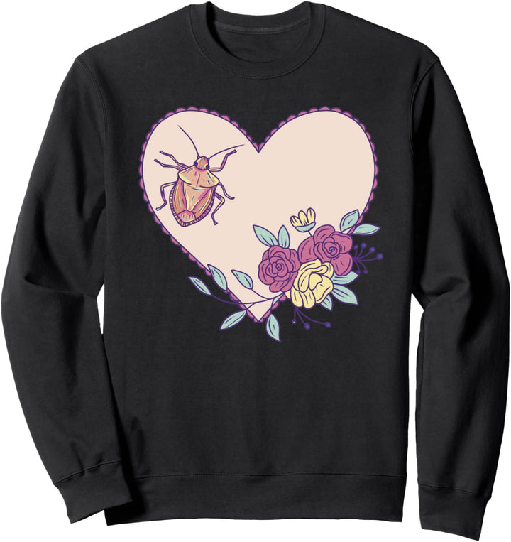 Nette Stink Bug Art - Insekt mit Herz und Blumen Sweatshirt