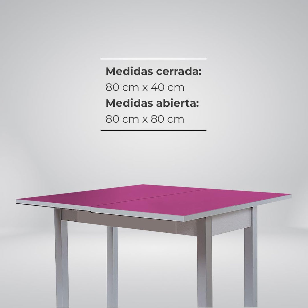 ASTIMESA - Küchentisch mit Schublade - Tisch mit Glasplatte in Aubergine - Minimalistisch - Gestell