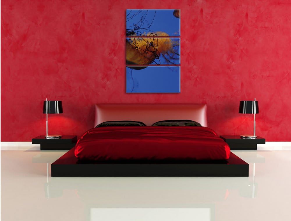 Pixxprint Wasserfall im Wald als Leinwandbild/Grösse: 3 Teilig (120x80) / Wandbild/Kunstdruck/fertig