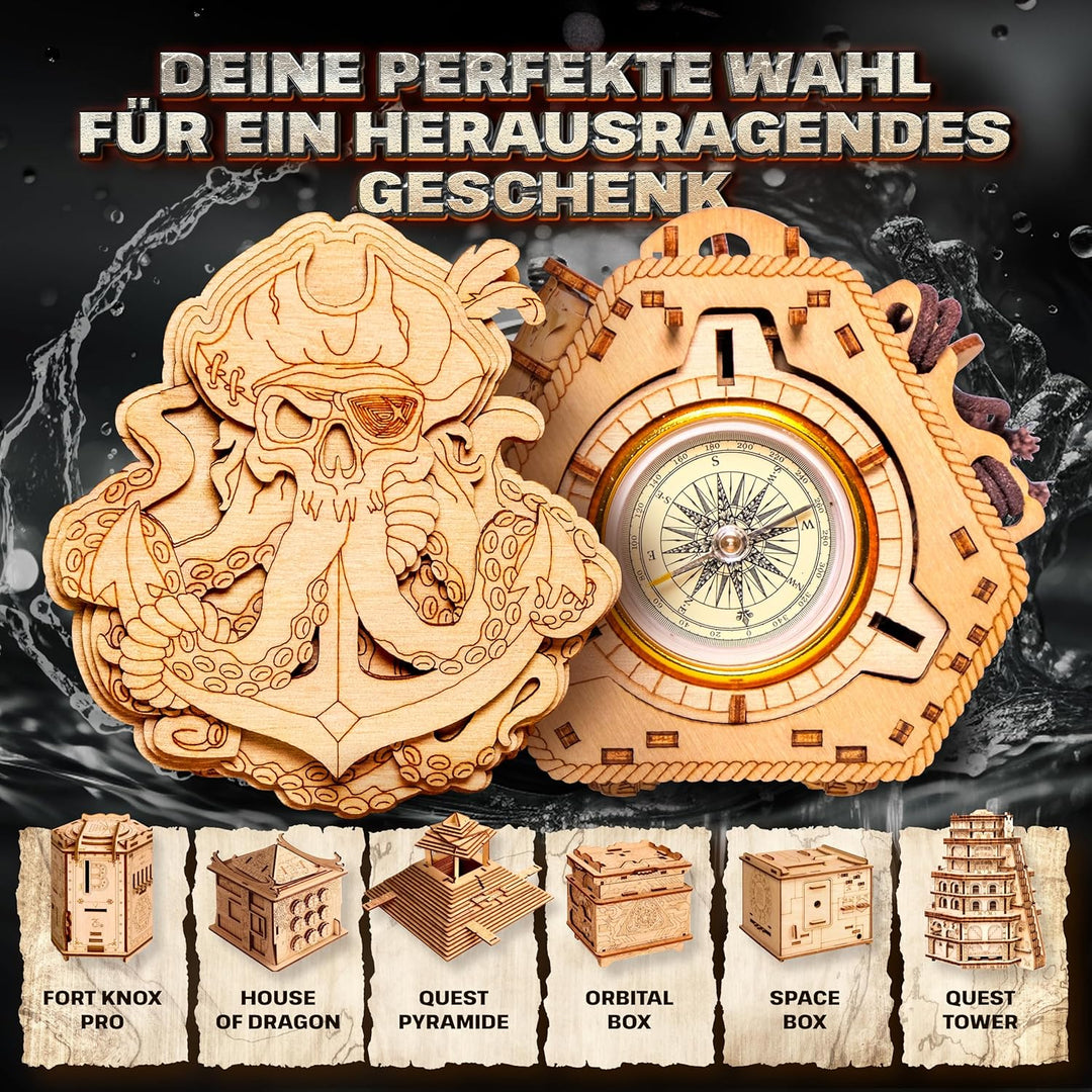 ESC WELT Blackbeard's Compass Puzzle Box - Escape Room in a Box - Denksportaufgabe - 3D Fluchtspiel
