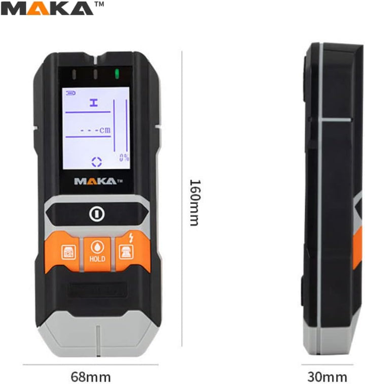 MAKA 5-in-1 Leitungsdetektor und Feuchtigkeitsmesser - Multifunktionaler Wandscanner-Detektor für Ho