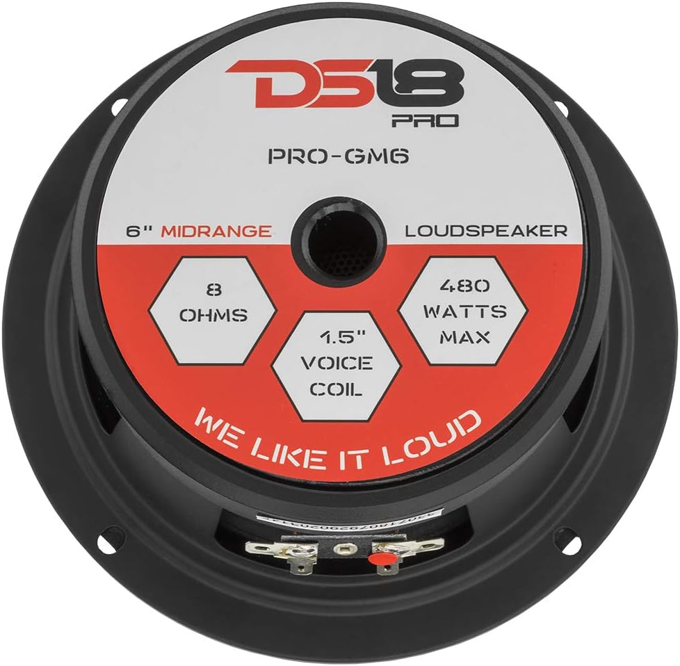 DS18 PRO-GM6 klassischer Mitteltöner Lautsprecher 8-Ohm - 480 Watt Max, 140 Watt RMS - 1 Lautspreche