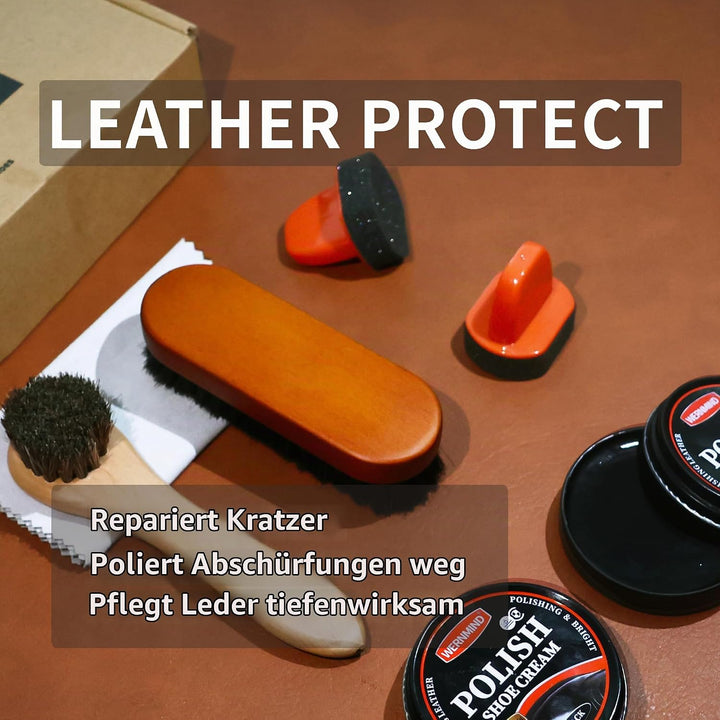 Schwarze Schuhcreme Braun Schuhputzset Leder Stiefel Schuhputzset Leder Pflege Wachs Reinigungsset f