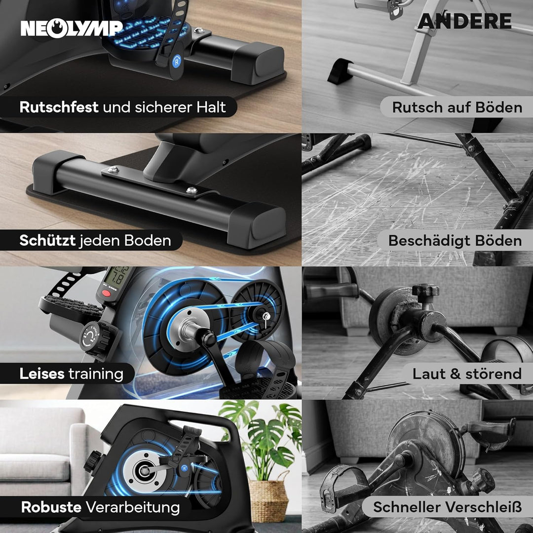 NEOLYMP Pedaltrainer für Zuhause TÜV geprüft – gelenkschonender Beintrainer im Sitzen für Senioren,