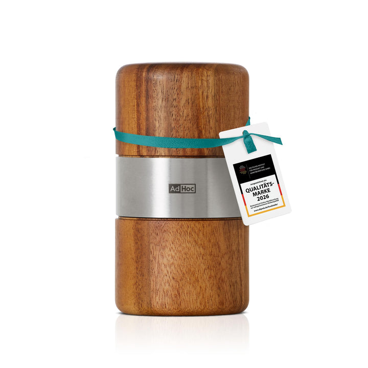 AdHoc PM70 Muskatmühle Muskato | innovative Holzmühle für edle Muskatnüsse | mit original PreciseCut