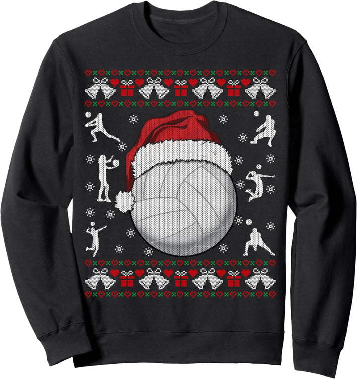 Volleyball Ball Santa Hat Ugly Christmas Sweater Gift Sweatshirt