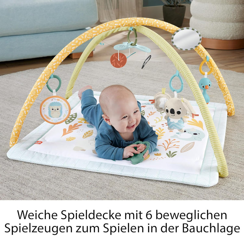 Fisher-Price Simply Senses Sensorische Erlebnisdecke - mit Plüsch-Koala, Spiegel, Rassel, Beissring