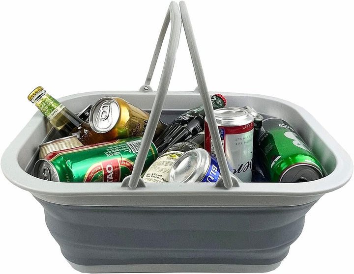 SAMMART 15L Zusammenklappbarer Korb mit Griff - Tragbarer Picknickkorb/Krater für den Aussenbereich