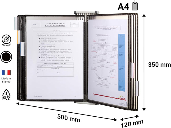 Tarifold Wandelement Technic mit 10 Sterifold Sichttafeln/414507 A4 schwarz