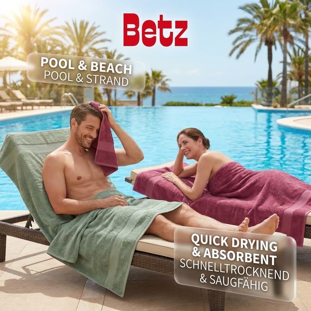 Betz 12-TLG. Handtuch Set Premium 100% Baumwolle 2 Duschtücher 4 Handtücher 2 Gästetücher 2 Seiftüch
