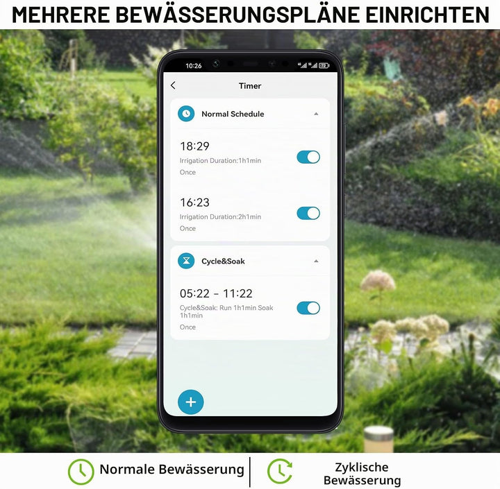 Bewässerungscomputer WLAN mit Messing-Wassereinlass, APP-Steuerung über 2,4 GHz WLAN und Bluetooth,