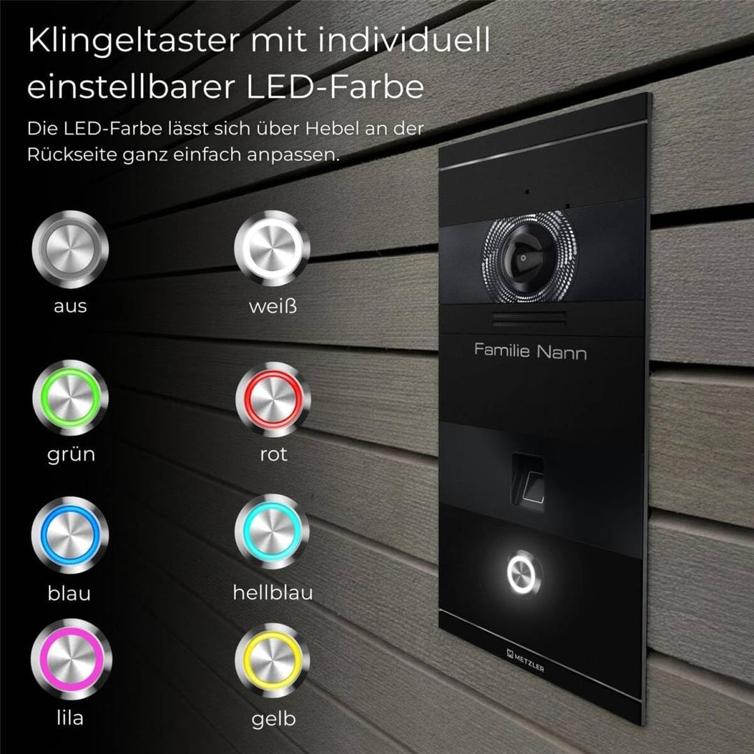 Metzler VDM10 2.0 Video Sprechanlage mit Kamera, Fingerprint, Smartphone App, SIP, LAN PoE, integrie