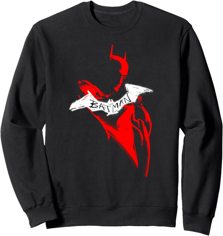 DC Comics The Batman Sketched Silhouette Red Sweatshirt