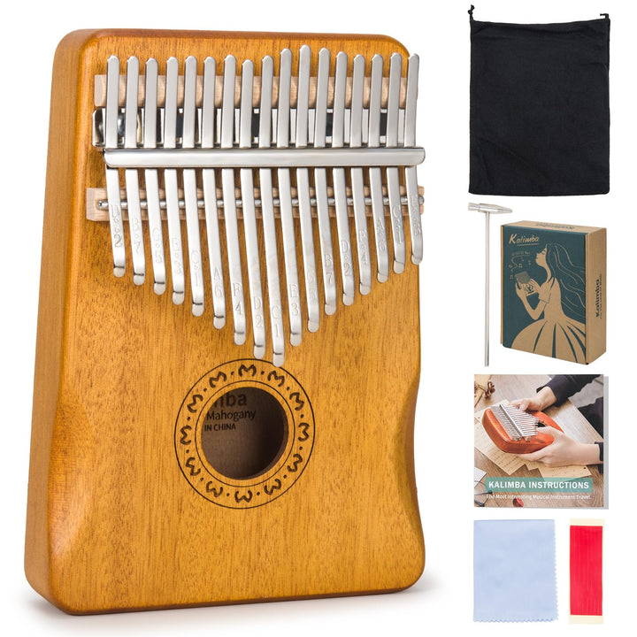 Kalimba Daumenklavier 17 Tasten, Fingerpiano Mbira Tragbare Musikinstrumente für Erwachsene Anfänger