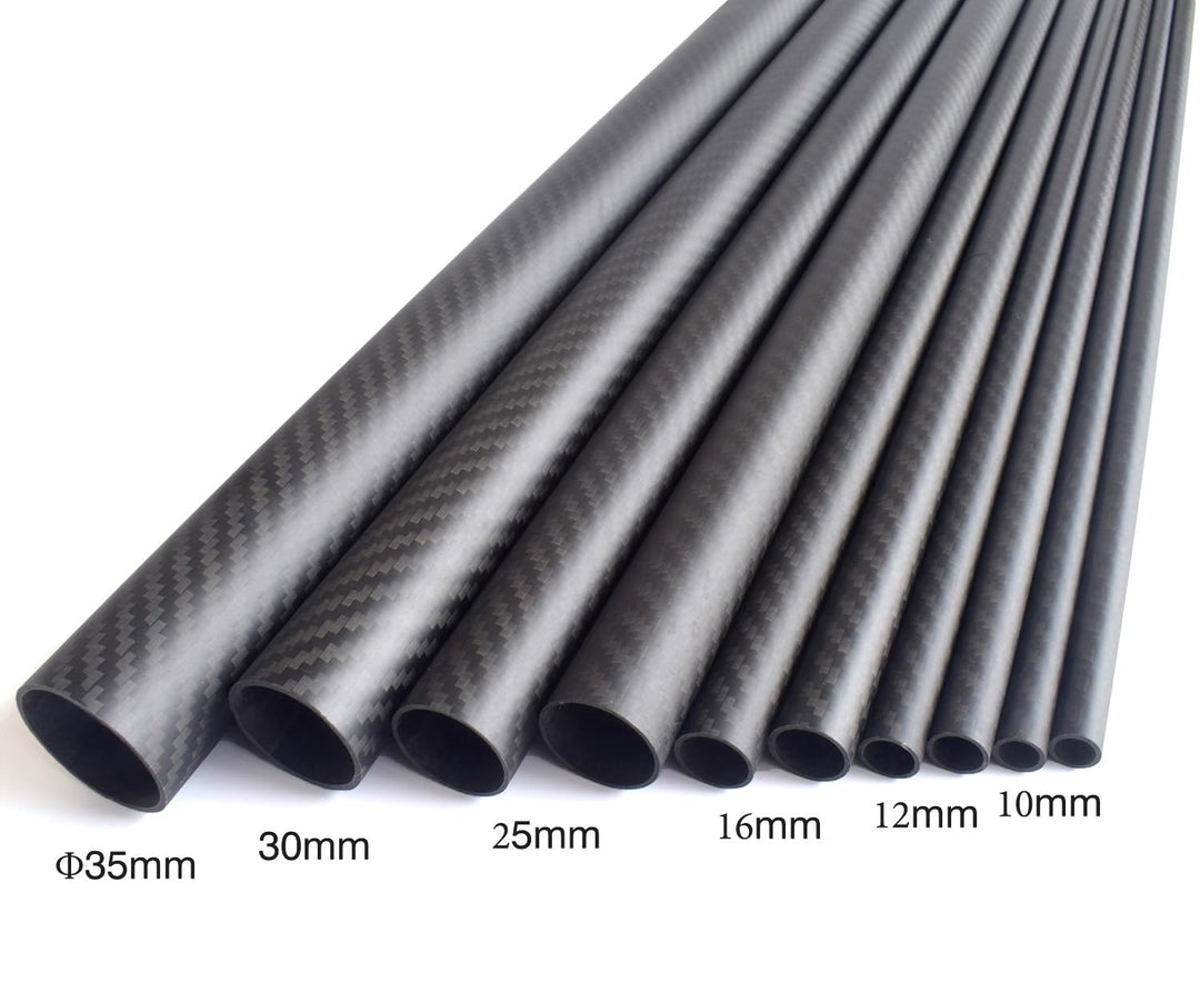 cncarbonfiber Kohlefaser-Schlauch, 600 mm Länge, 100 x 8 x 600 mm, 10 ~ 50 mm erhältlich, 3K-Rolle,