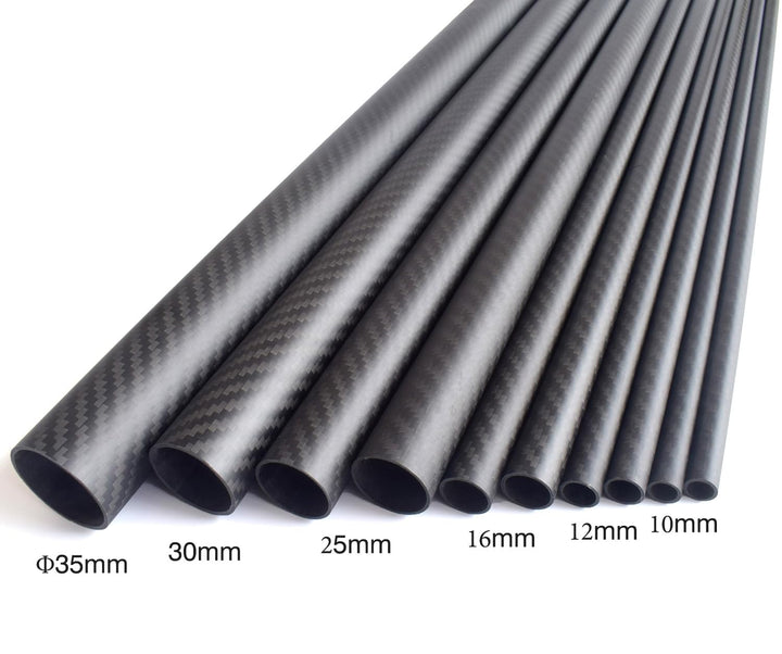 cncarbonfiber Kohlefaser-Schlauch, 600 mm Länge, 100 x 8 x 600 mm, 10 ~ 50 mm erhältlich, 3K-Rolle,