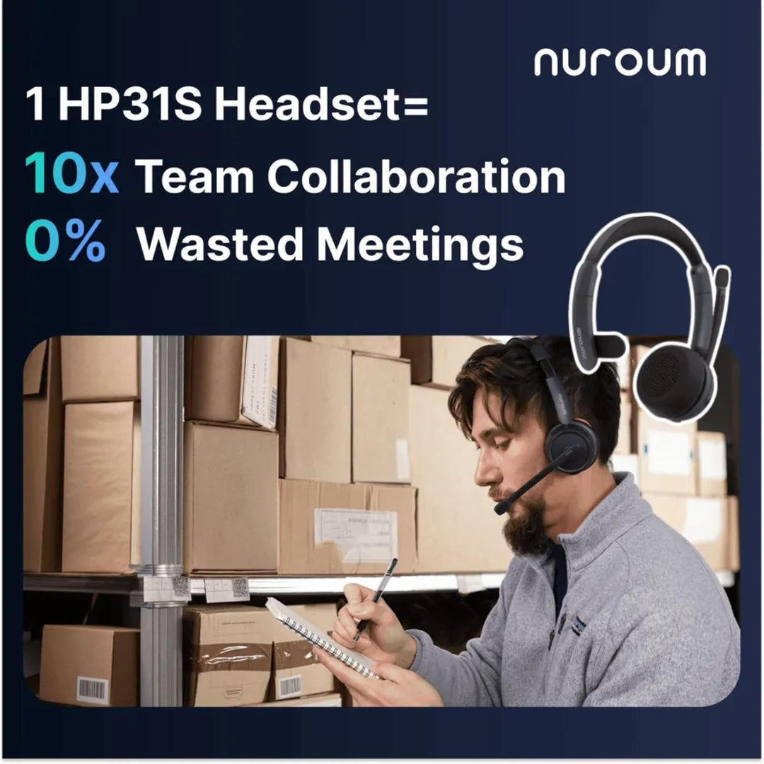 Nuroum HP31S(3rd Gen) Bluetooth Headset mit Mikrofon(Mono),AI Rauschunterdrückung für Anrufe/V5.4/45